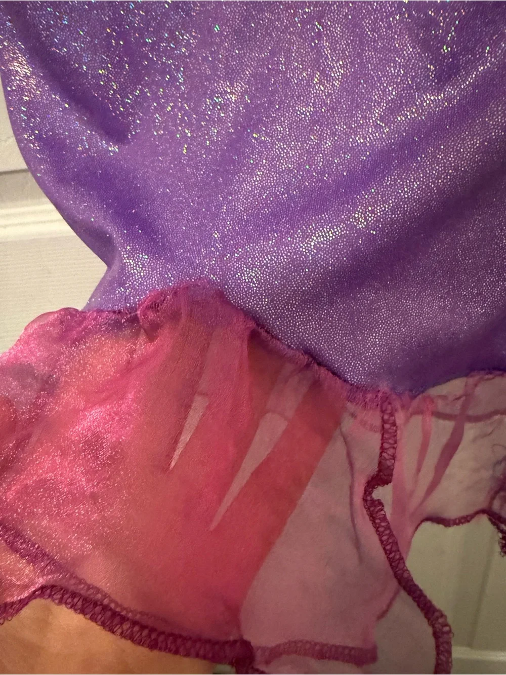 Purple Mermaid Skirt with Ruffled Hem